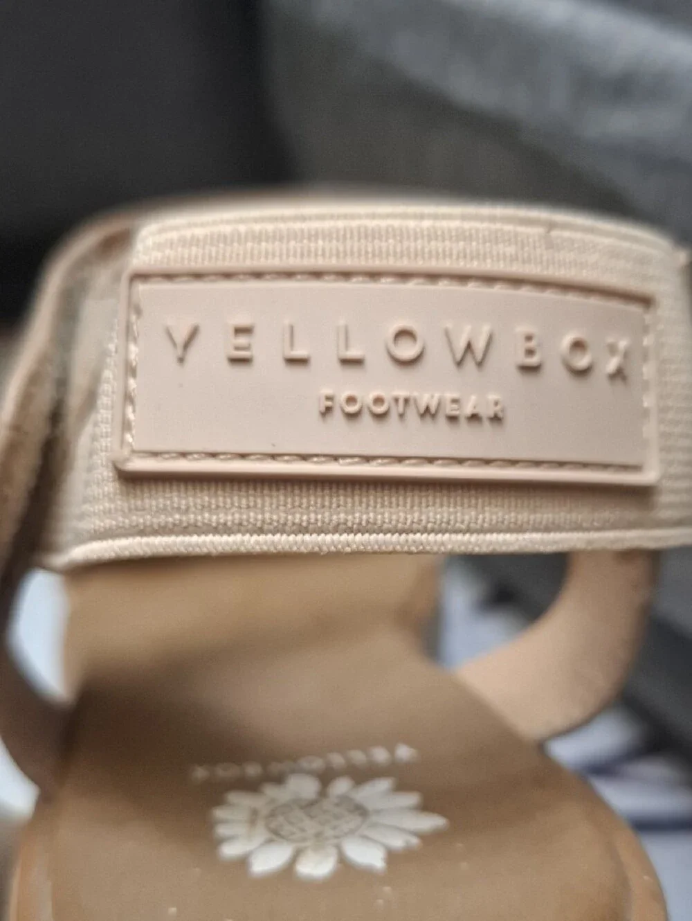 Yellow Box Beige Platform Sandals with Ankle Strap